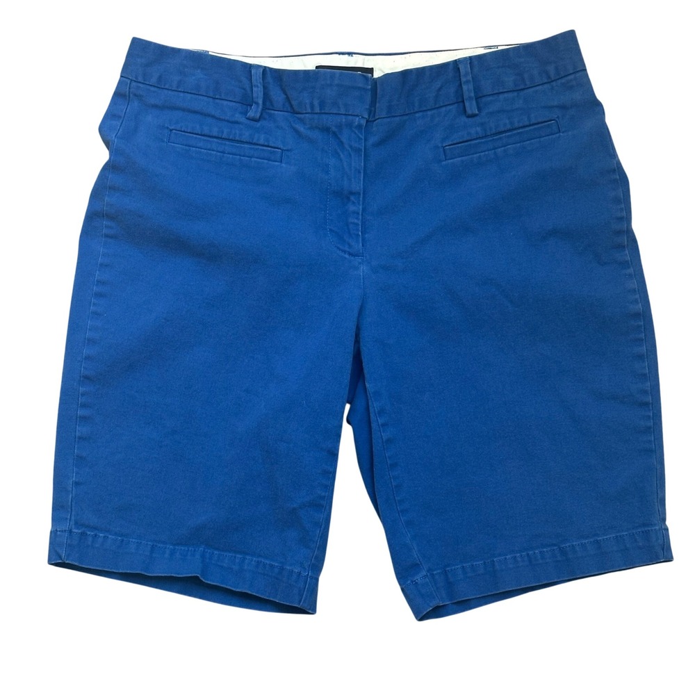Lands' End Womens Blue Mid Rise Chino Shorts Size 6 453378 V2594/F3379 H16